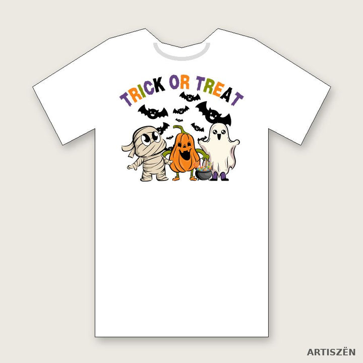 Trick or Treat Crew tee in White