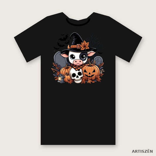 Witchy Cow: Bandana tee in Black