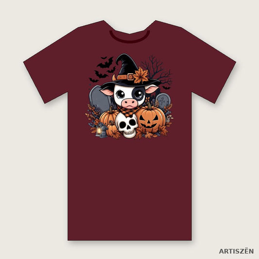 Witchy Cow: Bandana tee in Maroon
