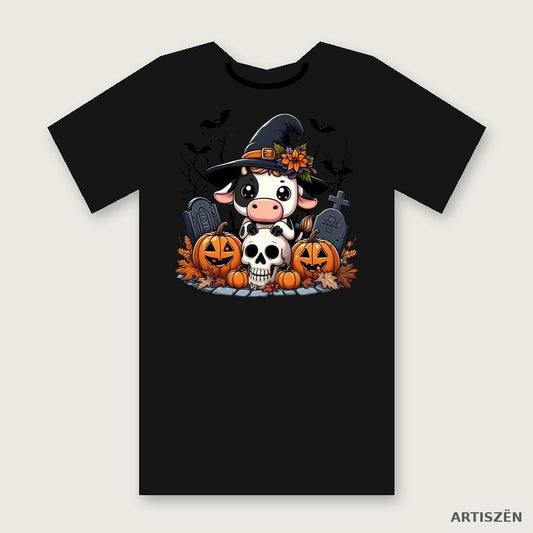 Witchy Cow: Tombstones tee in Black