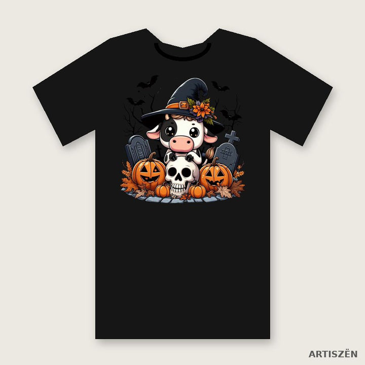 Witchy Cow: Tombstones tee in Black