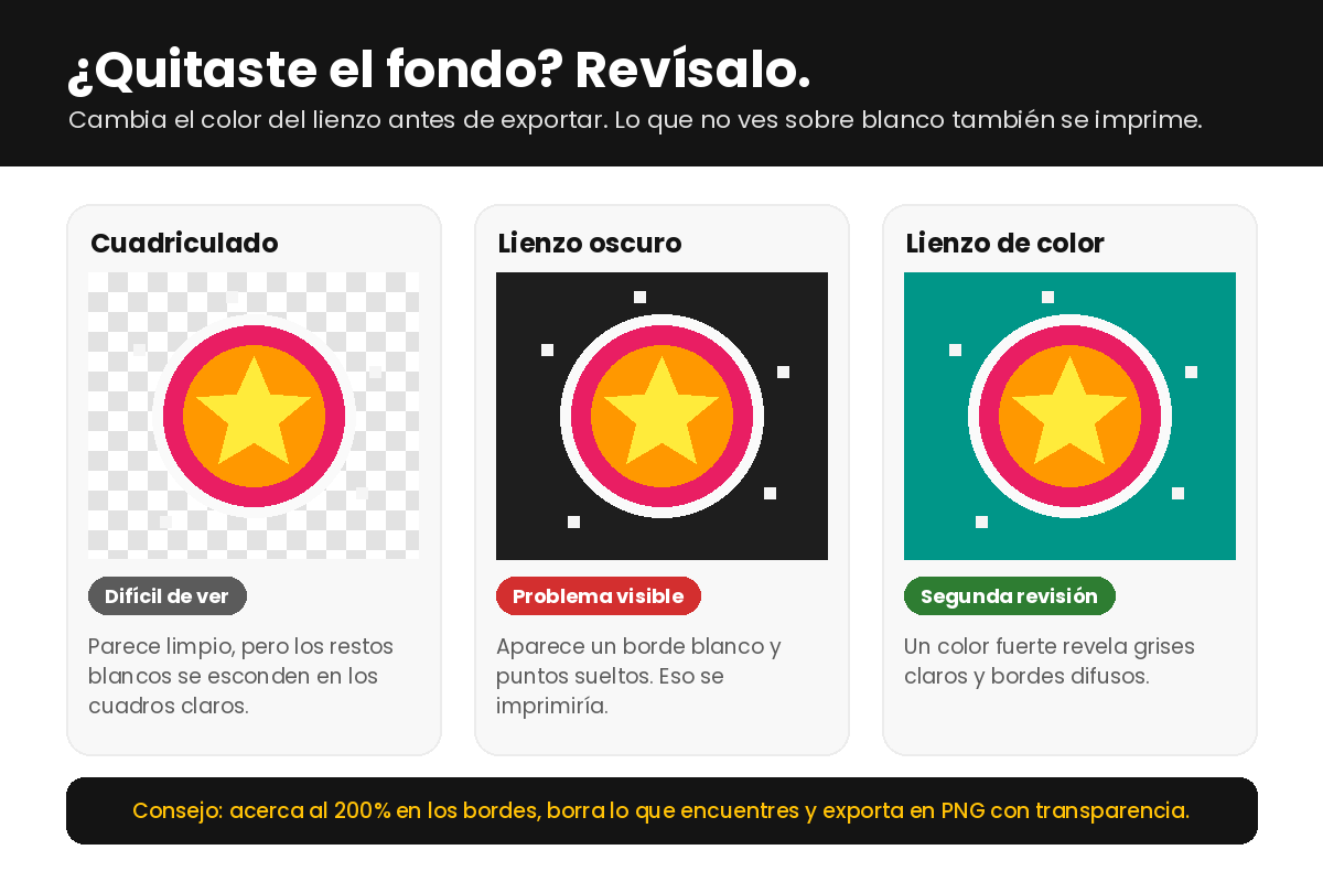 Revisa el fondo sobre cuadriculado, lienzo oscuro y lienzo de color