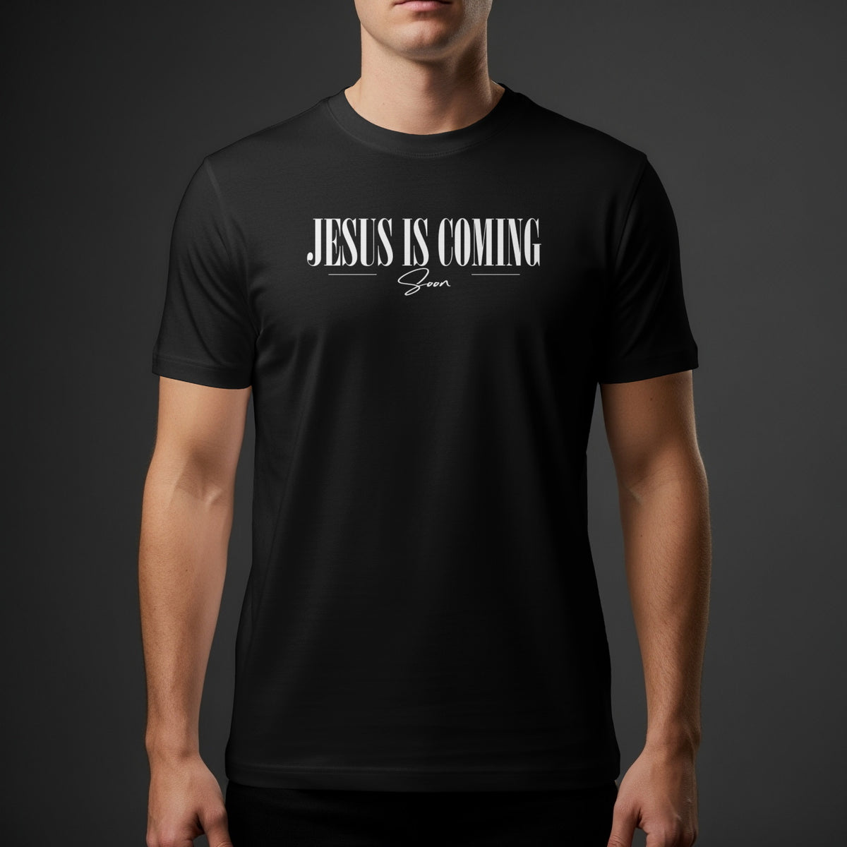 JESUS IS COMING Soon Black Christian Graphic product type
